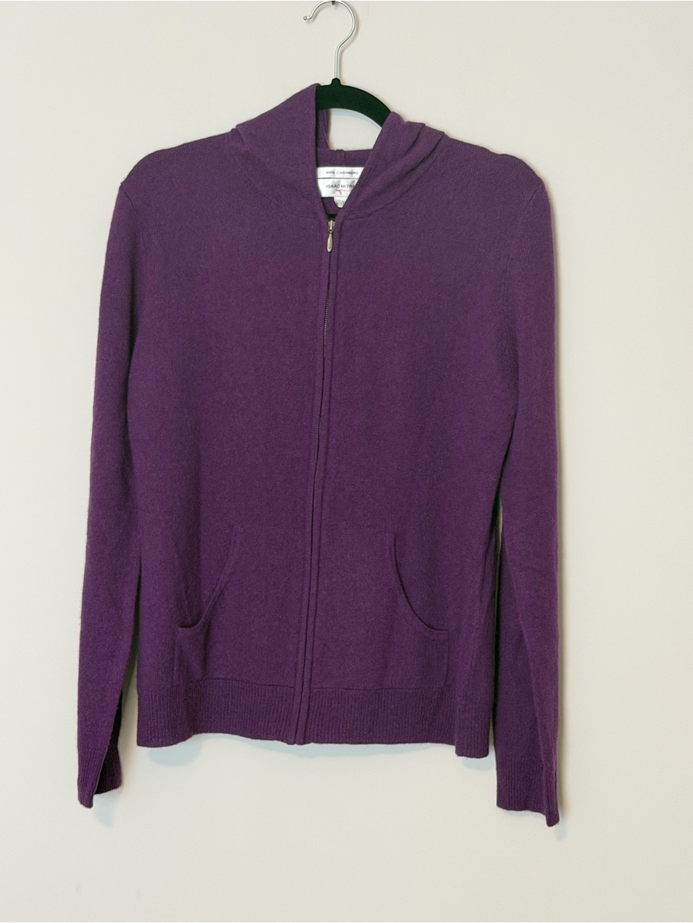 Isaac Mizrahi for Target 100% Cashmere Purple Zip Hoodie Sweater Women’s L